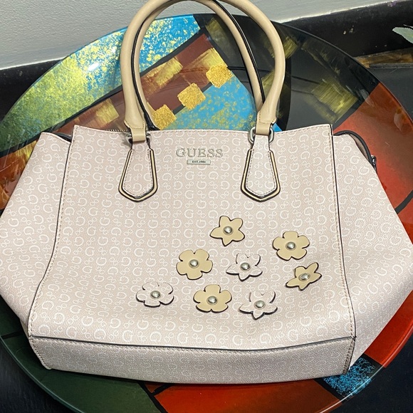 Guess Handbags - GUESS Cream Floral Tote Bag